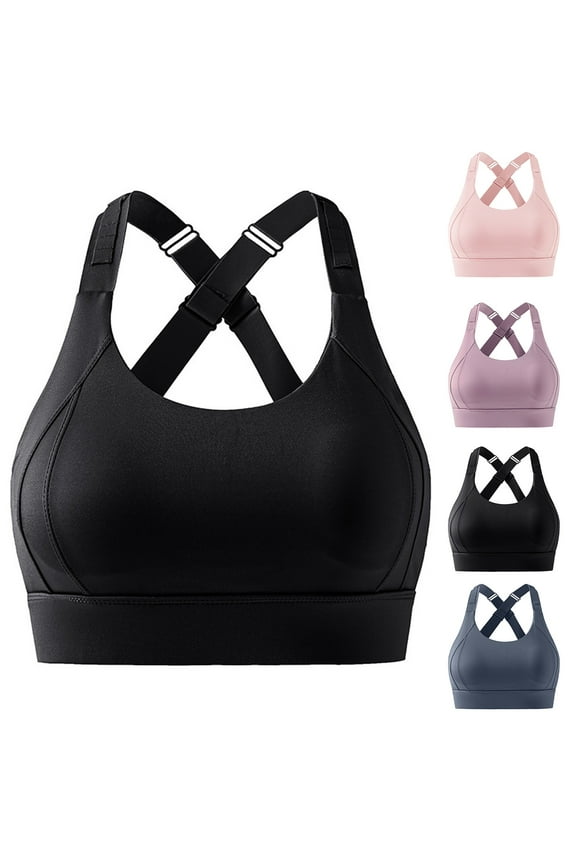 High Support Bras,Sports Bras for Women,High Shockproof Fixed Cup Adjustable Strap Bra Convertible Wearable Activewear Bra