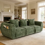 66.93″ Boneless Couch - Modular Cloud Couch Sectional Sofa with Deep Seat, No Assembly Required Memory Foam Comfy Couches for Living Room, Bedroom & Small Spaces, Upholstered Lounge Sofa (Green)