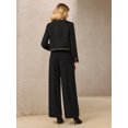 thumbnail image 5 of DARING DIVA Women's Tweed Blazer Long Sleeve Open Front Cropped Jacket 2XL Black, 5 of 7