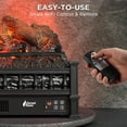 thumbnail image 2 of TURBRO Eternal Flame Infrared Electric Fireplace Logs, 23" Remote Control Fireplace Insert Log Heater, Realistic Lemonwood Ember Bed, Thermostat, Timer, 1500W Black, 2 of 7