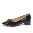 thumbnail image 2 of Rexoro Women Pointed Toe Pumps Bow Decor Slip On Low Chunky Heel Womens Shoes for Office Work Wedding Daily Wear, 2 of 8
