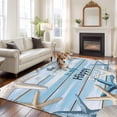 thumbnail image 3 of Rectangle Area Rug 6x9ft,Ocean Starfish Ombre Wood Board Washable Carpet Non-Slip Runner Accent Rugs Indoor Floor Mat for Bedroom Living Room Decor,Better Beach Life Quote, 3 of 9