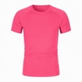 thumbnail image 4 of NIEWTR Baby Toddler Solid Color Short Sleeve T-Shirts for Boys Boys Summer Basic Cotton Crewneck Tee Shirt Tops（Hot Pink,3-4 Years), 4 of 7