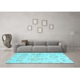 thumbnail image 3 of Ahgly Company Indoor Square Oriental Light Blue Traditional Area Rugs, 8' Square, 3 of 4