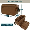 thumbnail image 5 of PAVILIA Toiletry Bag for Men, Travel Essentials Shaving Dopp Kit, Mens Travel Bag Toiletries Organizer Case for Grooming, PU Leather Water Resistant Cosmetic Bag Pouch (XL, Brown), 5 of 8