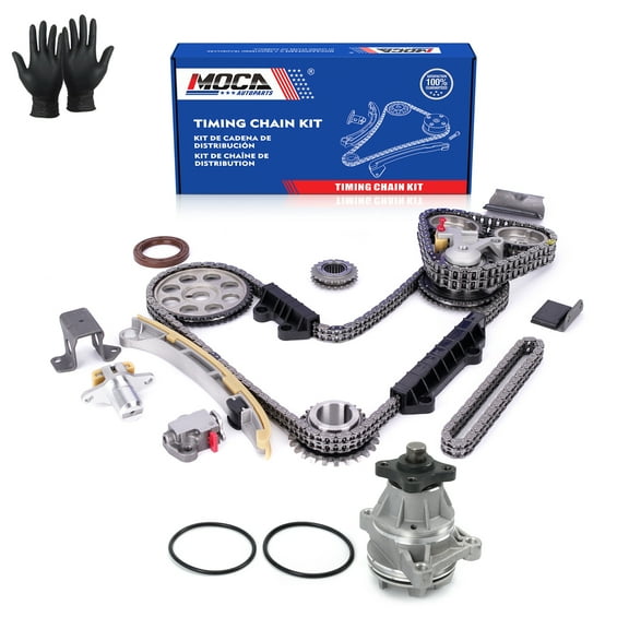 MOCA AUTOPARTS Timing Chain Kit with Water Pump Fit for 2001-2004 Chevrolet Tracker 2.5L & 1999-2005 Suzuki Grand Vitara 2.5L & 2002-2006 Suzuki XL-7 2.7L