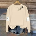thumbnail image 6 of YOIAVAIOY Womens Halloween Sweatshirts Cute Ghost Heartbeat Print Fleece Crewneck Sweatshirt Spooky Season Holiday Shirt Fall Fashion Pullover Tops Khaki M, 6 of 9