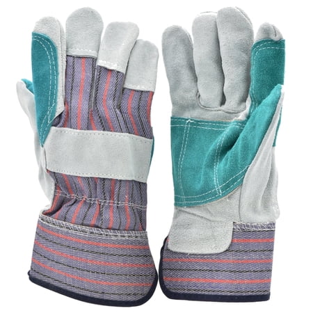 G & F Products Cowhide Leather Work Gloves, 5215L-5 Premium Suede Double Palm, Size Large, 5 Pairs