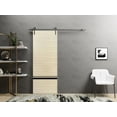 thumbnail image 3 of Sturdy Barn Door 24 x 96 inches | Planum 0012 Natural Veneer with Frosted Glass | Stainless Steel 6.6FT Rail Hangers Heavy Set | Solid Panel Interior Doors, 3 of 6