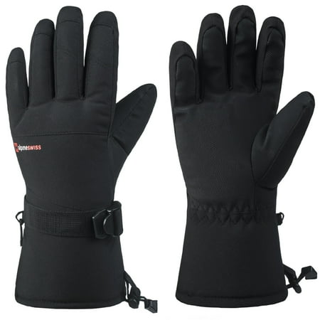 Alpine Swiss Mens Waterproof Gauntlet Snow Ski Gloves Winter Sport Snowboarding Windproof Warm 3M Thinsulate