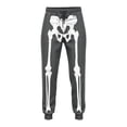 thumbnail image 4 of CUZIBR Boys Kids Jogger Pants Halloween Skeleton Print Elastic Drawstring Waist Ankle Sweatpants Funny Bone Graphic Loose Soft Casual Children Trousers,Grey,7-8 Years, 4 of 4