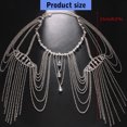 thumbnail image 3 of Fashion Statement Crystals Tassels Shoulder Chain Alloy Body Necklace for Women, Great for Weddings and Festivals, 3 of 8