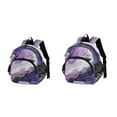 thumbnail image 2 of RMDQTR Adorable Ear-Print Backpack with Reflective Strip and Anti-Lost Leash Adjustable Shoulder Straps Mini Travel Backpack Abstract Dark Purple Marble, 2 of 7