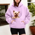 thumbnail image 2 of TGPMGRZ Cat Pouch Hoodie for Women with Pocket Dog Pouch Sweatshirts Pet Carrier Animal Holder Pullover Hoodies, 2 of 5