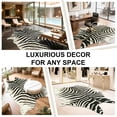 thumbnail image 3 of Alfombra BENRON Zebra en blanco y negro para salón y dormitorio, 140 x 160 cm, 3 of 7