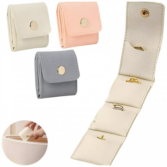 LAMIRO Mini Travel Jewelry Bag – Velvet Soft Foldable Pouch with Secure Buckle Clasp, Compact Jewelry Organizer for Earrings, Rings, Necklaces – for Women & Girls Accessories