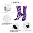 thumbnail image 5 of Mens Crew Socks Womens Purple Camouflage Workout Training Athletic Socks, 5 of 7