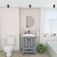 thumbnail image 2 of Sinber 24" x 22" Inch Rectangular Sink Grey Bathroom Vanity Cabinet with Carrara White Marble Countertop, 2 of 16