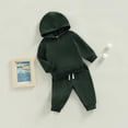 thumbnail image 2 of Soepste Toddler Baby Boy Hoodie Sweatshirt Drawstring Jogger Pants 2‑Pcs Outfit Long Sleeve Suit, 2 of 9