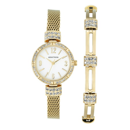 Armitron Ladies Dress Gold Bracelet and Watch Set