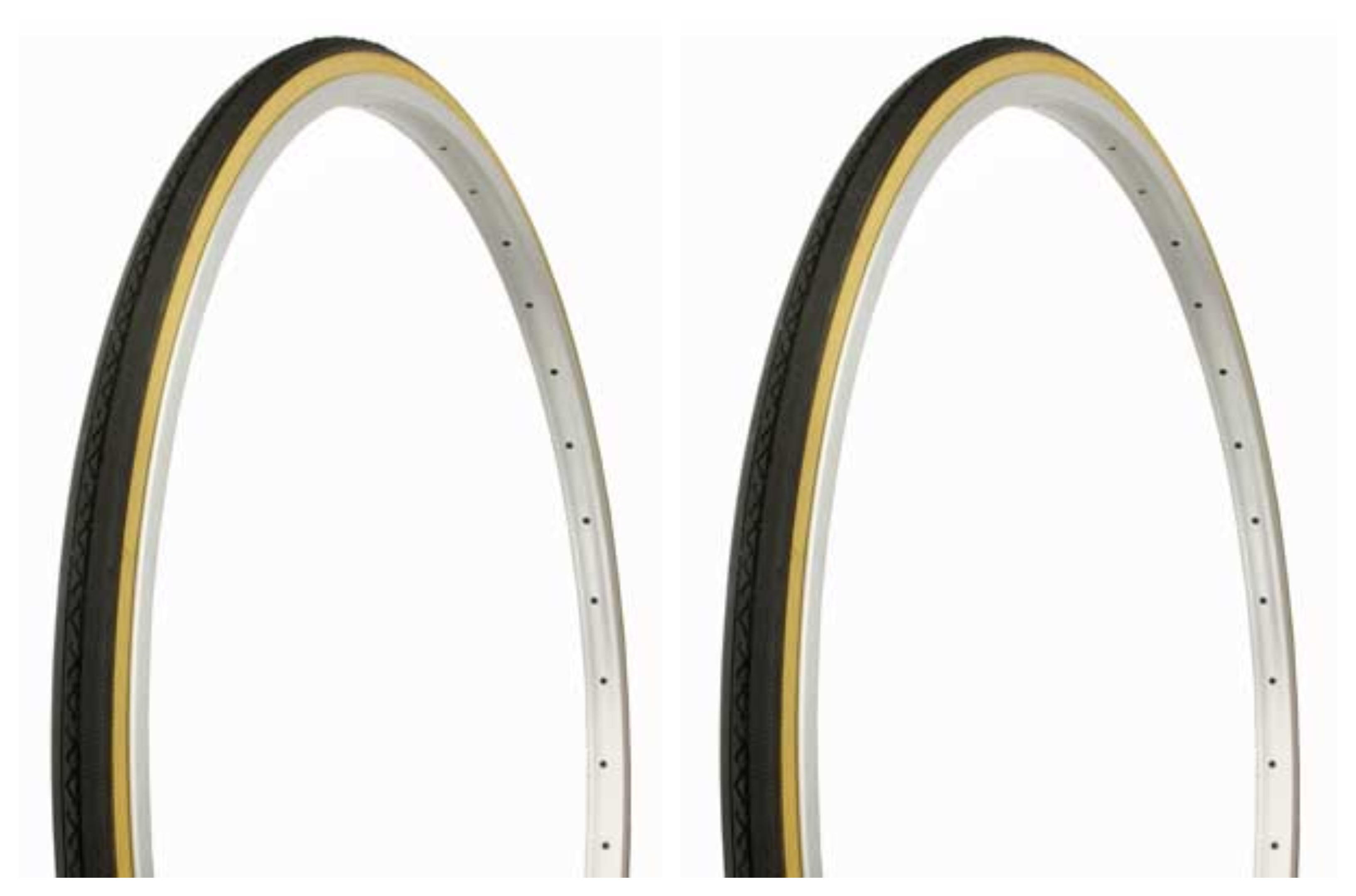 Tire set. 2 Tires. Two Tires Duro 27" x 1" Black/Gum Side Wall HF156B