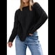 thumbnail image 2 of Suéteres de Cuello Redondo de Punto Extragrandes para Mujer Negro XL, 2 of 8