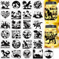 thumbnail image 1 of 25Pcs 25 Styles PVC Self Adhesive Stickers Waterproof Embossed Decals for DIY Scrapbooking Card Making Black and White Sticker Dinosaur 100x90mm 1pc/style, 1 of 7