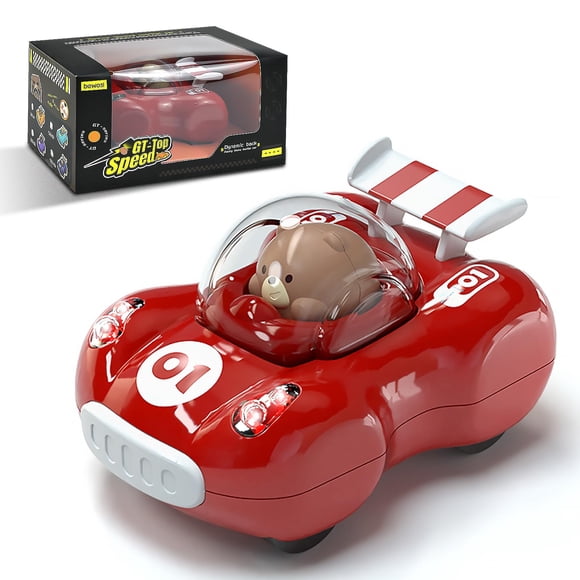 CDDZSW Auto de Juguete para Niños Pequeños de Retroceso con Luces LED, Rojo