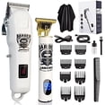 thumbnail image 5 of LARGNER 2-in-1 Professional Hair Clippers for Men, Cordless T-Blade Trimmer & Home Haircut Kit with LED Display, White, 20-Piece, 5 of 8