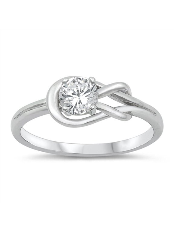 Infinity Loop Knot Love Ring For Friend 1.7 Ct Simulated Diamond 14K White Gold Over