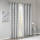 thumbnail image 2 of Raina Total Blackout Metallic Print Grommet Top Window Curtain Panel Thermal Insulated Light Blocking Drape for Bedroom Living Room and Dorm, 50x84, Grey/Silver, 2 of 7
