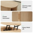 thumbnail image 5 of Linsy Home Lift Top Fluted Coffee Table with Storage, Mid-Century Coffee Table for Living Room with Sliding Tambour Door, Oak, 5 of 7
