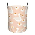 thumbnail image 1 of Balery Geese and Flower Cesta de ropa redonda con asas, impermeable, independiente, para ropa, juguetes, dormitorio y familia-Small, 1 of 6