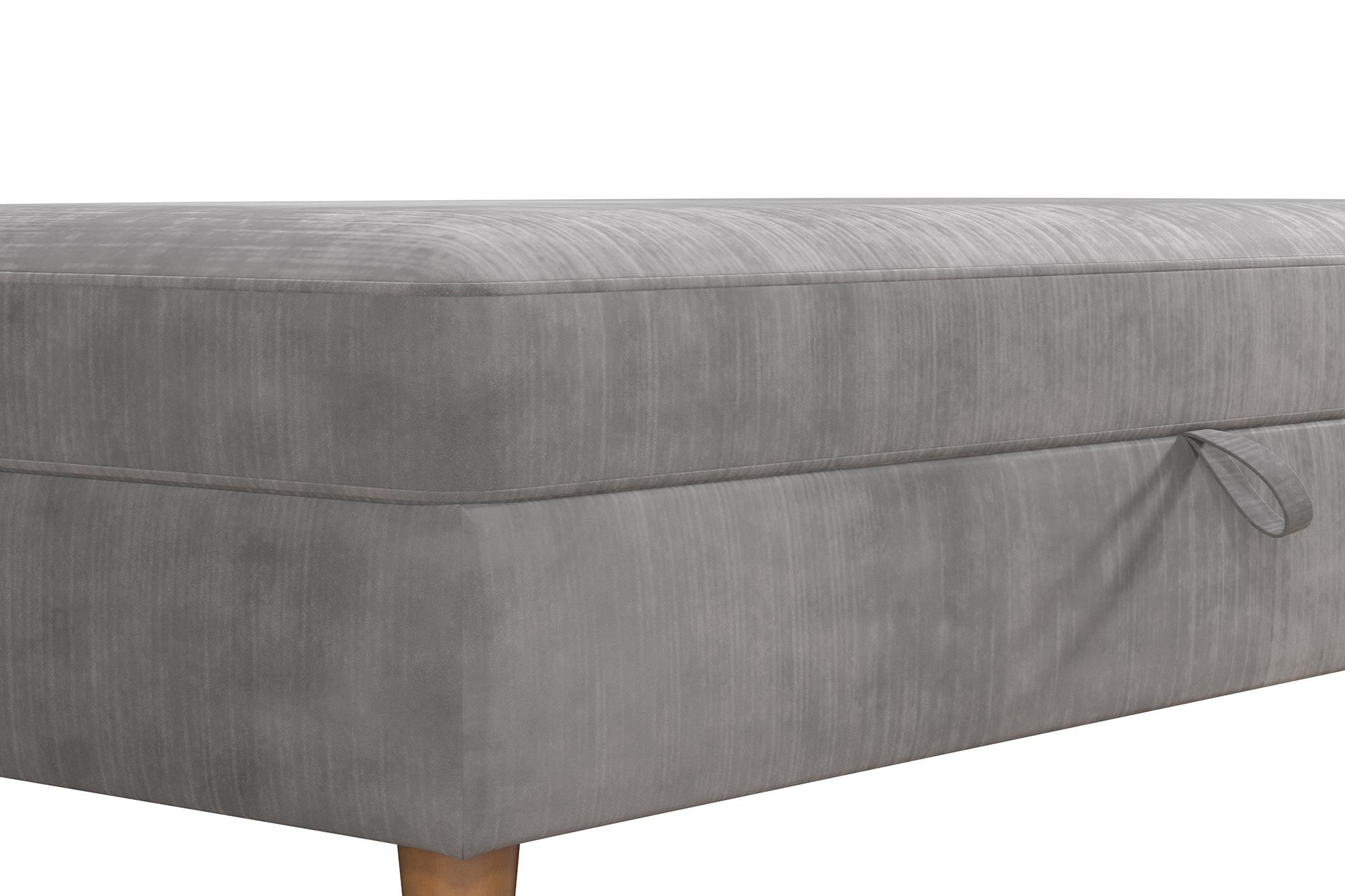 DHP Hartford Storage Ottoman, Light Gray Chenille