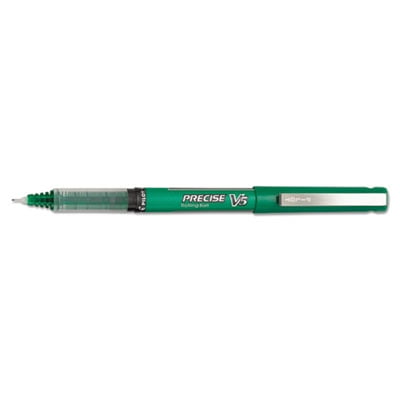 Precise V5 Roller Ball Pen, Stick, Extra-fine 0.5 Mm, Green Ink, Green Barrel, Dozen