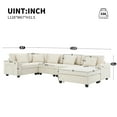 thumbnail image 2 of Harper & Bright Designs U-Shaped Sectional Sofa Set with Ottoman, Reversible Modular Chenille Couch with Cup Holders & USB Ports, 6 Seat Wide Seating Sofa with Hidden Storage Armrests, Off White, 2 of 20