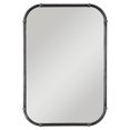 thumbnail image 1 of Benjara BM239347 37 in. Rectangular Wall Mirror with Rings Accent, Gray, 1 of 5