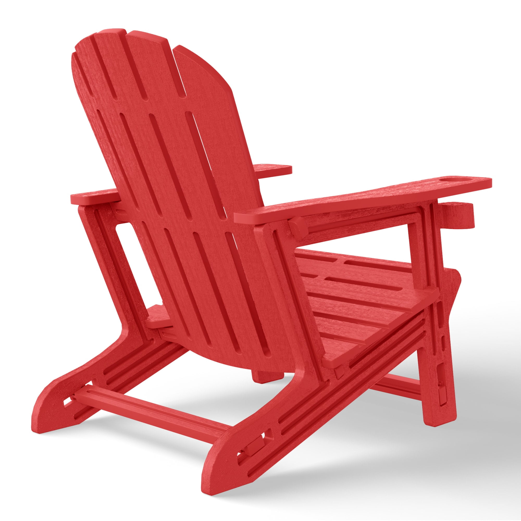WestinTrends Tool-Free Assembly Outdoor Patio HDPE Plastic Adirondack Chair with Cup Holder, Red