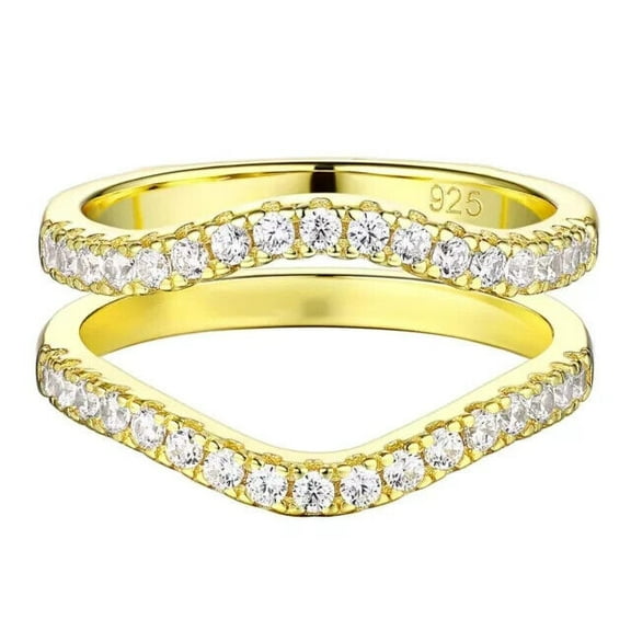 1.50Ct Round Lab Created Diamond Enhancer Wrap Guard Ring 14k Yellow Gold Plated