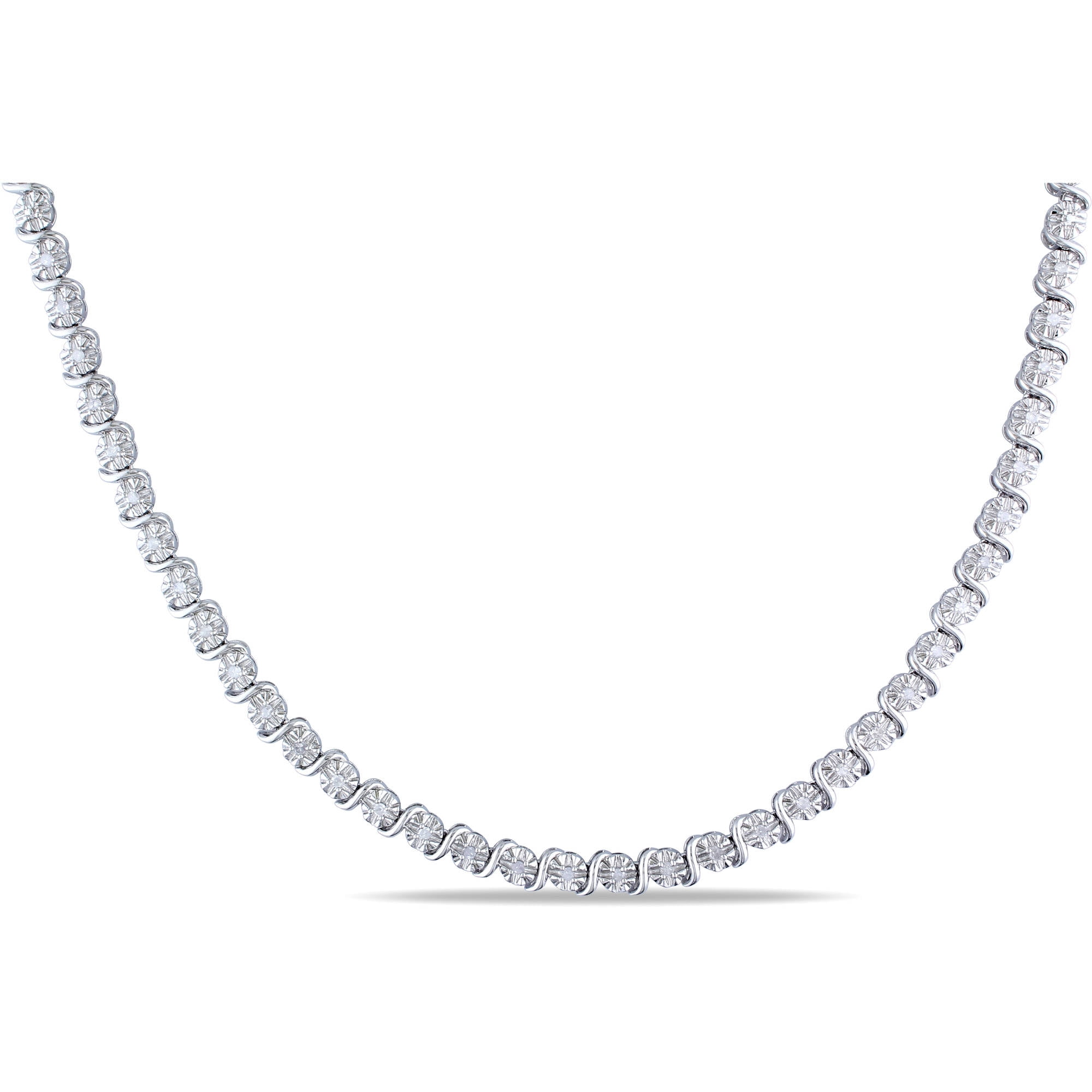 Miabella 1 2 Carat T.W. Diamond Sterling Silver Necklace, 17" by Miabella