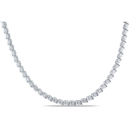 Miabella 1/2 Carat T.W. Diamond Sterling Silver Necklace, 17