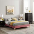 thumbnail image 3 of Modway Sutton Grand Lit Moderne en Velours de Performance, Cadre de Lit Rose Poussiéreux, 3 of 8