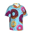 thumbnail image 2 of Bixox Men's Hawaiian Shirts Men's Donuts Print Short-Sleeve Shirt-X-Large, 2 of 8