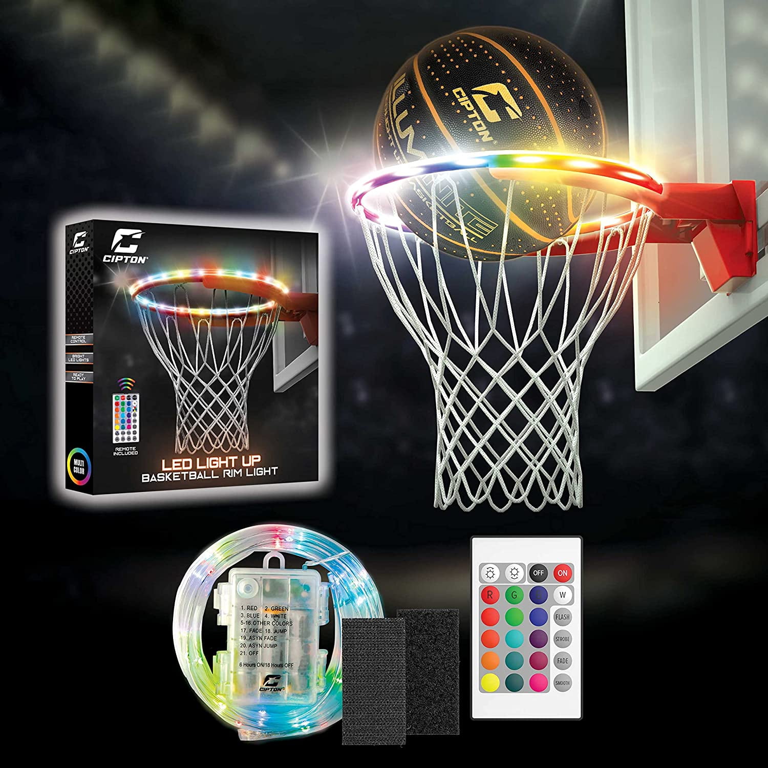 Cipton Light Up Official Size Leather 29.5 Inch Basketball Pump
