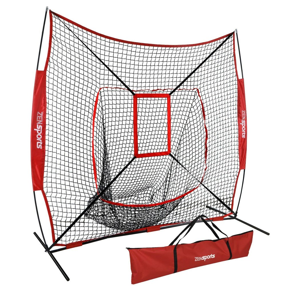 ZENSTYLE 7'x7' Baseball Softball Practice Net Teeball Pitching Training
