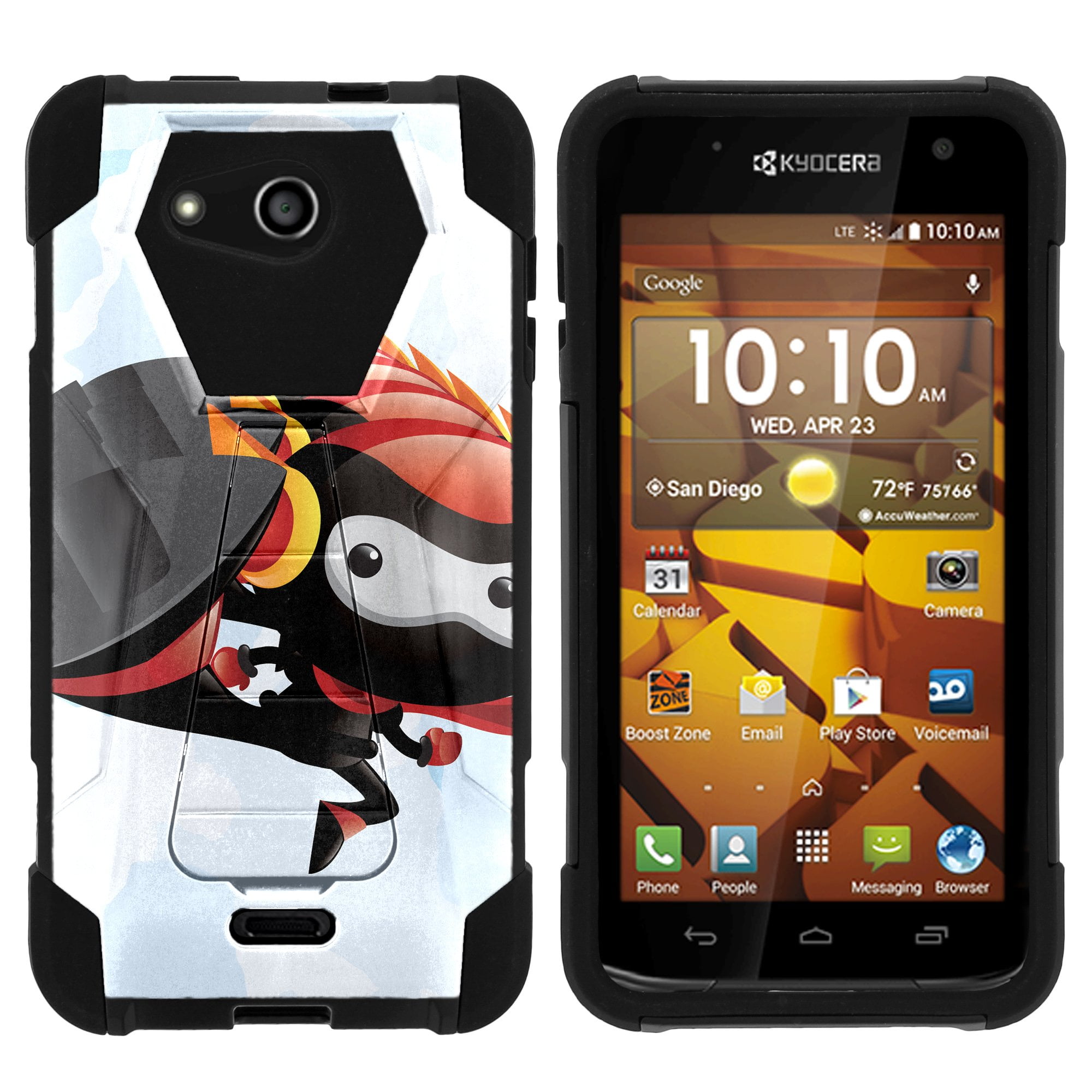 For AT&T Kyocera Hydro Air C6745 Robotic Style Hybrid Phone Cover Case 