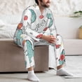 thumbnail image 5 of Wukai Music Lover Dinosaur Men's Long-Sleeve Pajama Set - Comfortable Sleepwear with Button-Down Shirt and Pants-Large, 5 of 6