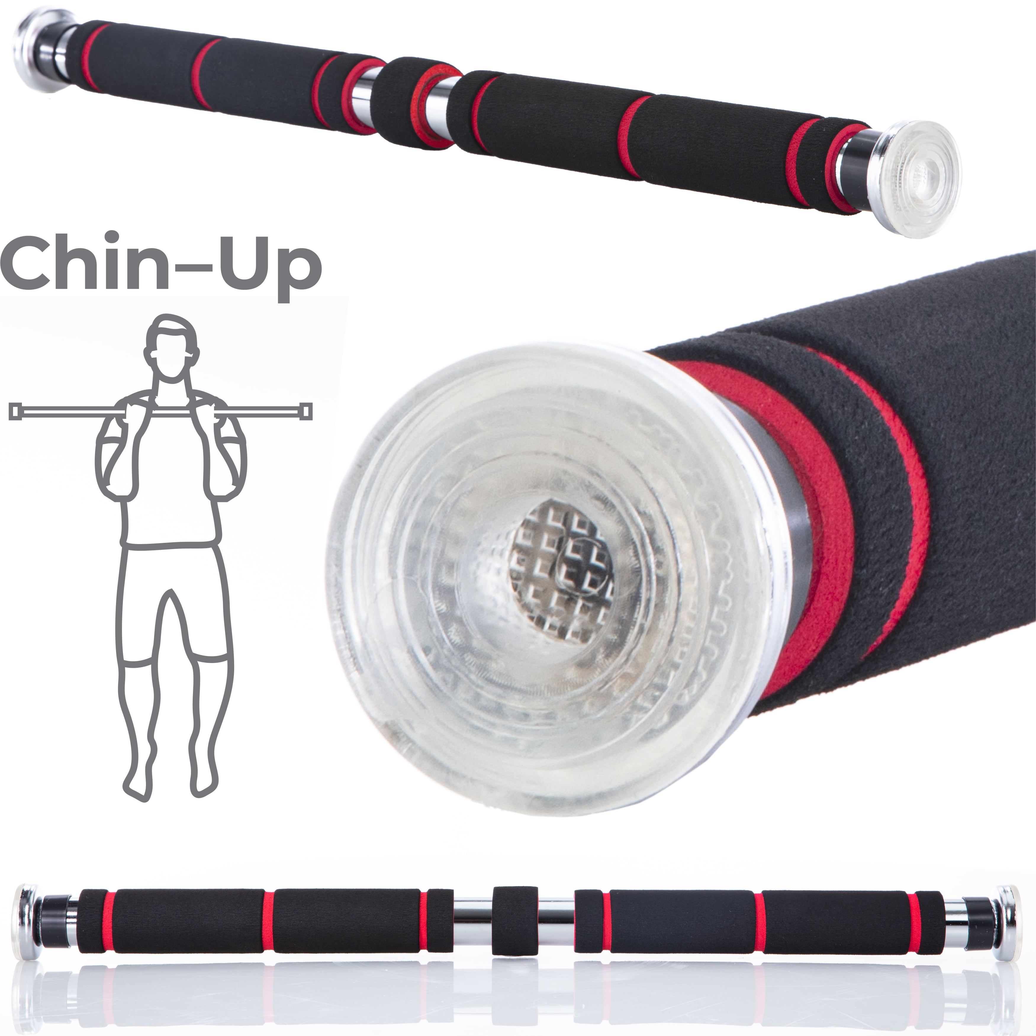 Iron Chin Up Bar Sraight Version - Pull Up Bar for In-Home Fitness - Mounts in All Residential Doorway - Get Strong Fast Without Going to the Gym - Whole Body Exercise for Toning and Strength