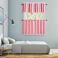 thumbnail image 5 of Red Pink Stripe Kitchen Curtains Sets for Windows 36 Inch Length, Geometric White Vertical Striped Rod Pocket Window Treatments Tier Curtains and Valances Set for Bedroom/Bathroom, 5 of 8