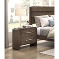 thumbnail image 2 of 5pc Contemporary Bedroom Set King Size Durable Bed Nightstand Dresser Mirror Dark Walnut Furniture, 2 of 7